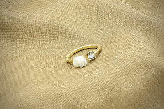 White Flower Diamond Ring