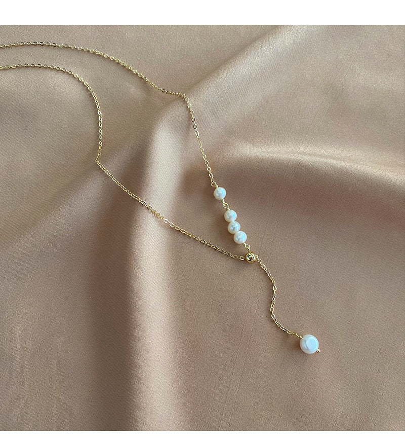 Eternal Fresh Water Pearl Y Shape Necklace