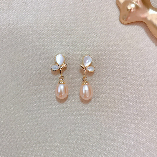 Eternal Fresh Water Pearl Butterfly Earrings