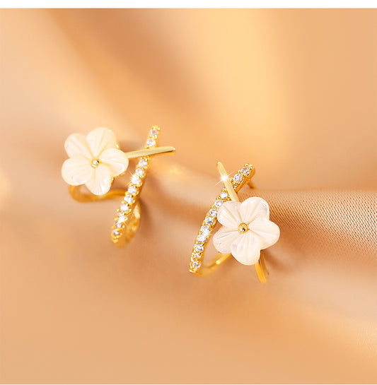 Lilium Flower Cross Earrings