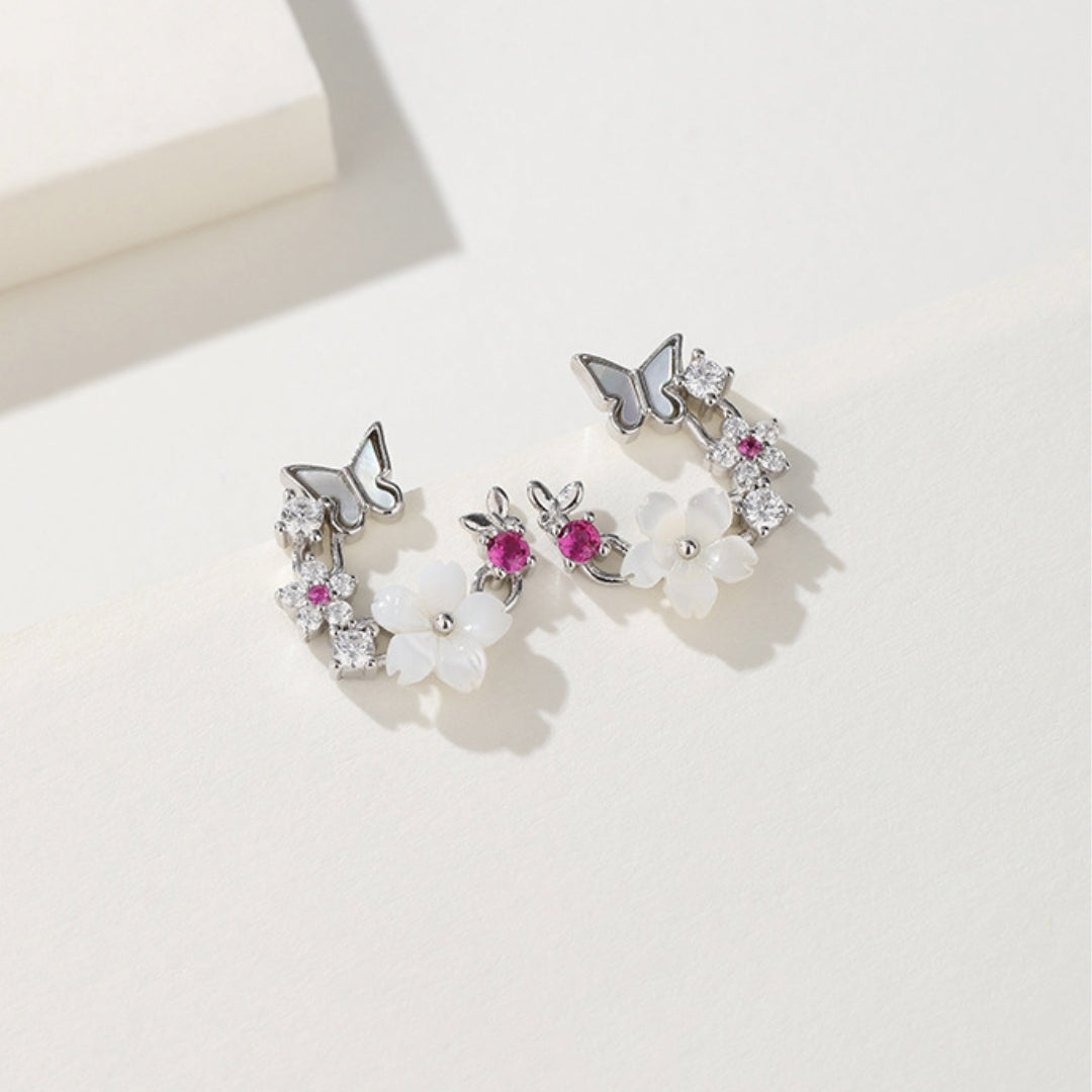 Butterfly Flower Blossom Earrings