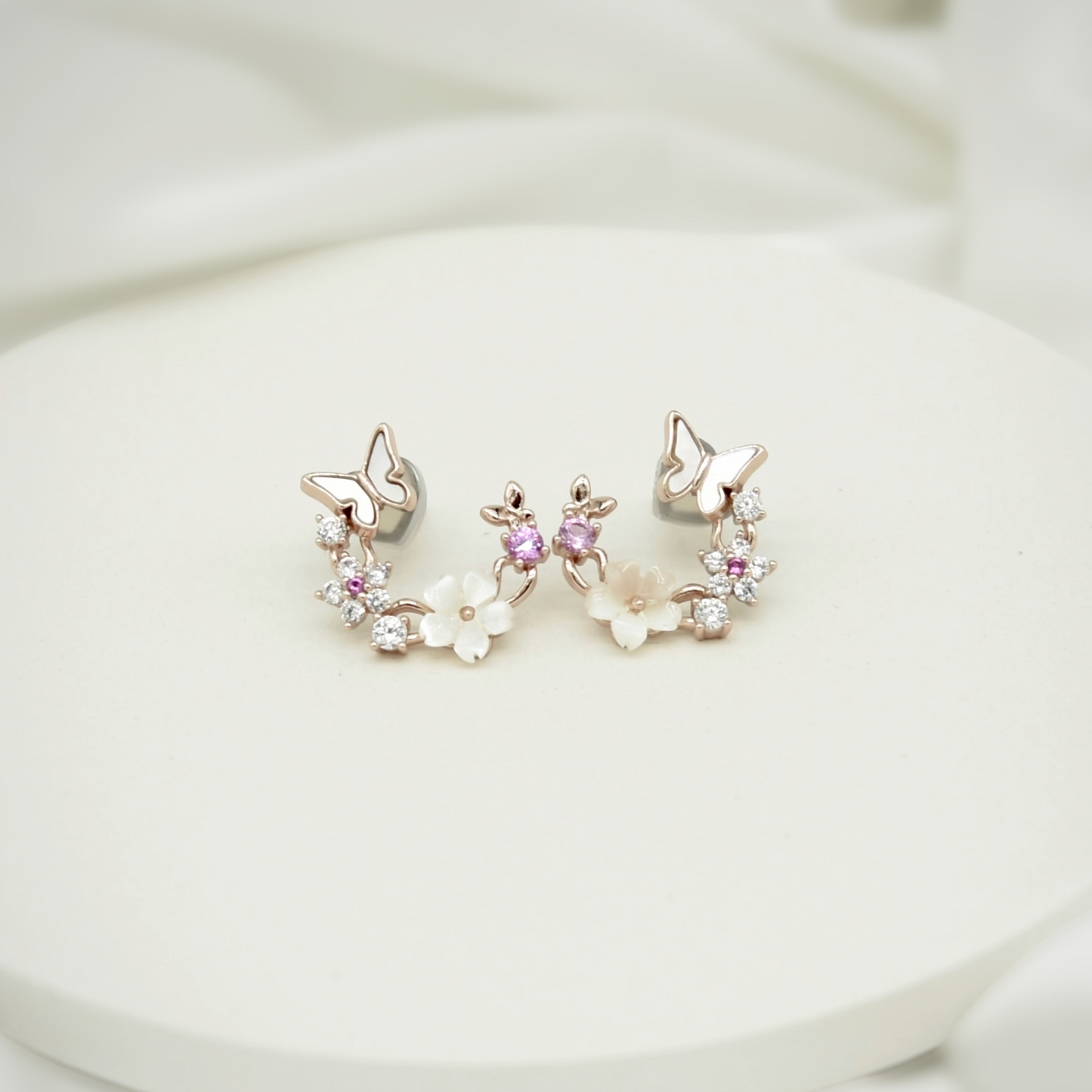 Butterfly Flower Blossom Earrings