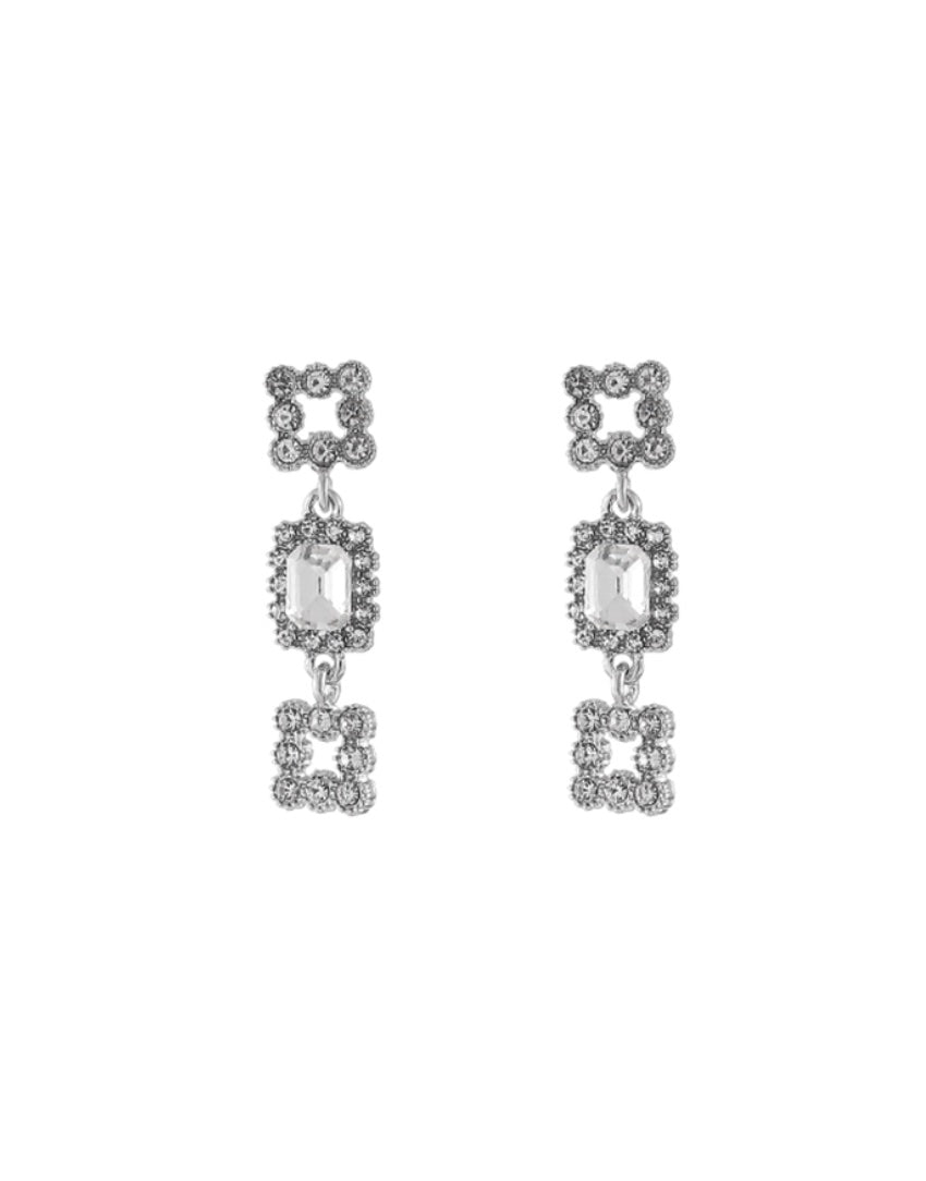 Cubic Zirconia Square Shaped Earrings