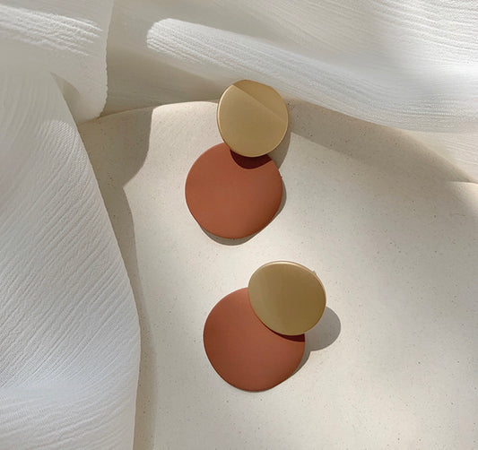 Minimalist Acrylic Block Round Earrings